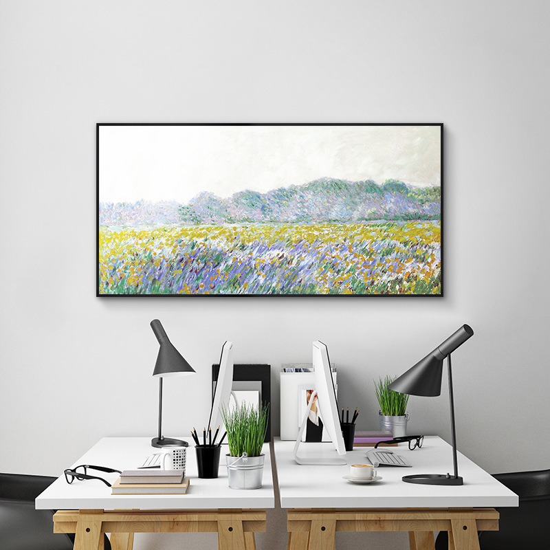 梵高风景油画装饰画印象派风格客厅大幅挂画卧室床头画横幅平面图片