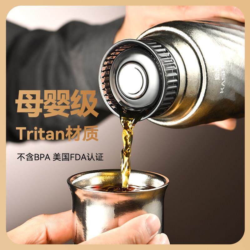 可赛斯纯钛保温杯双层钛焖茶杯泡茶养生纯钛水杯送礼盒