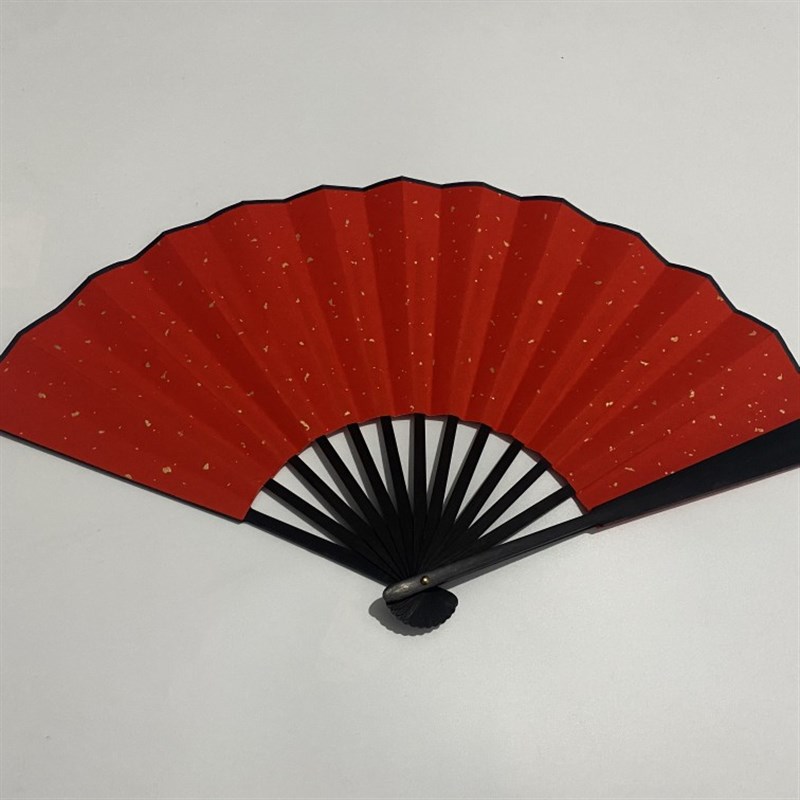 10寸宣纸折扇蓝红/黑/黄/w绿/双面洒金手工空白扇面道具男女舞蹈