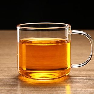 铭润加厚耐热透明玻璃小茶杯家用带把杯功夫茶具品茗杯子茶杯酒杯