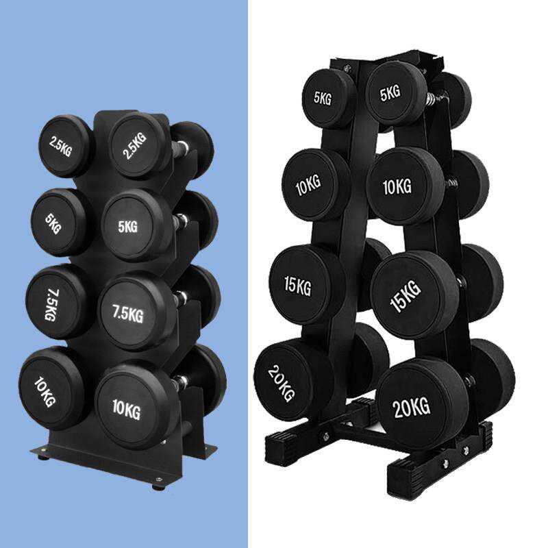 4对装哑铃架包胶圆头哑铃套装家用50KG 100公斤多对组合减肥塑身