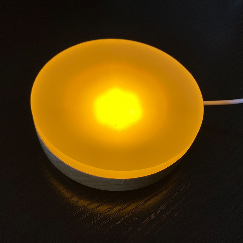 彩色光LED小夜灯底座DIY手办氛围灯座亚克力板实木底座3瓦USB插电