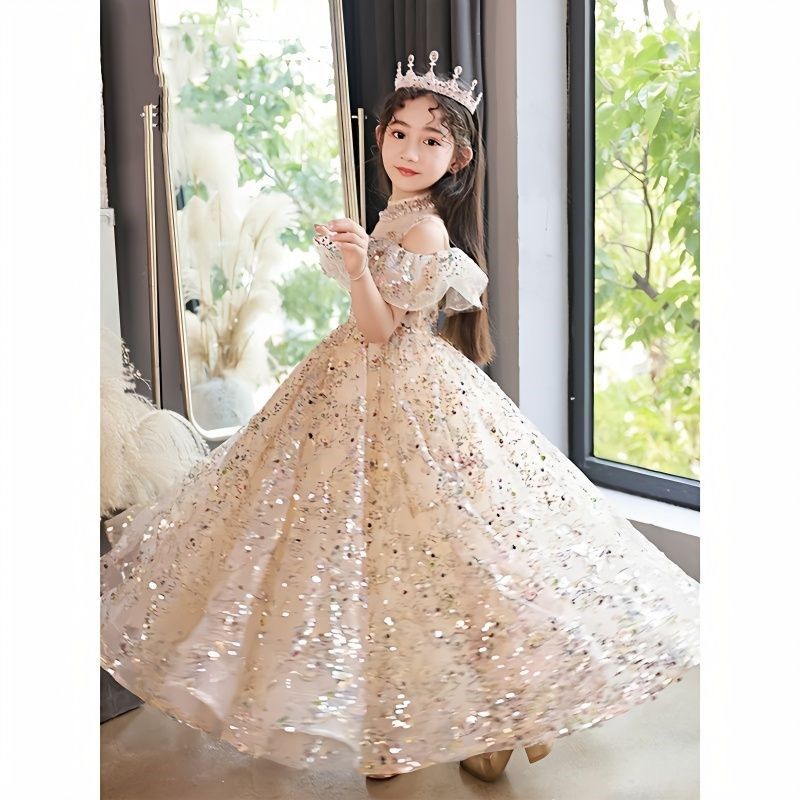 女童高级感公主裙公主风礼服夏季新款主持人晚礼服花童钢琴演出服
