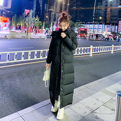 2023年新款冬季黑色超长加厚羽绒服女长版过膝加长直筒显瘦到脚踝