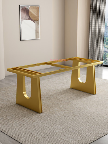 轻奢岩板桌腿大板茶桌支架不锈钢桌架大理石办公桌脚奢石餐桌底座