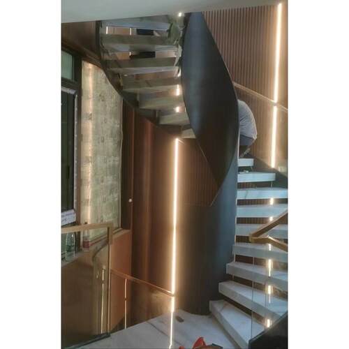 别墅卷板楼梯/端款旋转楼梯/大型弯梁楼梯/钢木成品楼梯