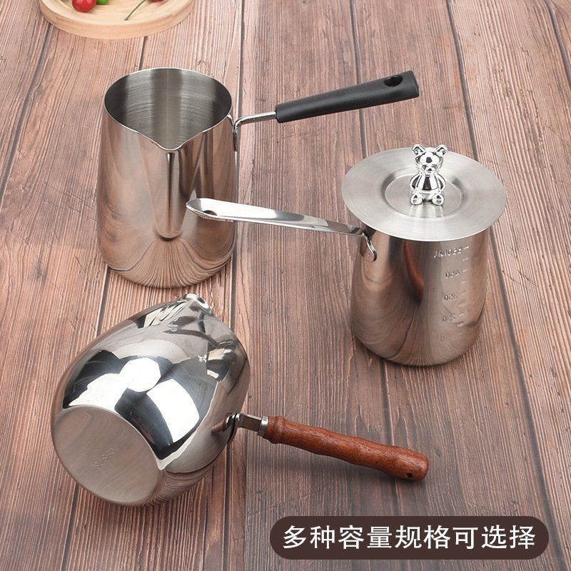 304不锈钢拉花杯长柄蛋蛋咖啡杯商用打奶缸热奶杯打容量300-950ML