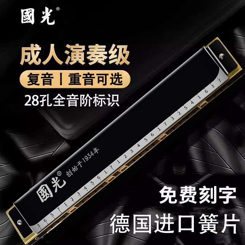 国光正品进口音簧28孔口琴