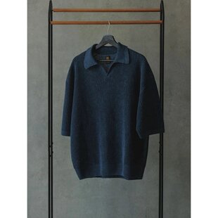 BATONER亚麻针织日产老钱风POLO日本新晋线品牌 BEAMS 短袖毛衣男