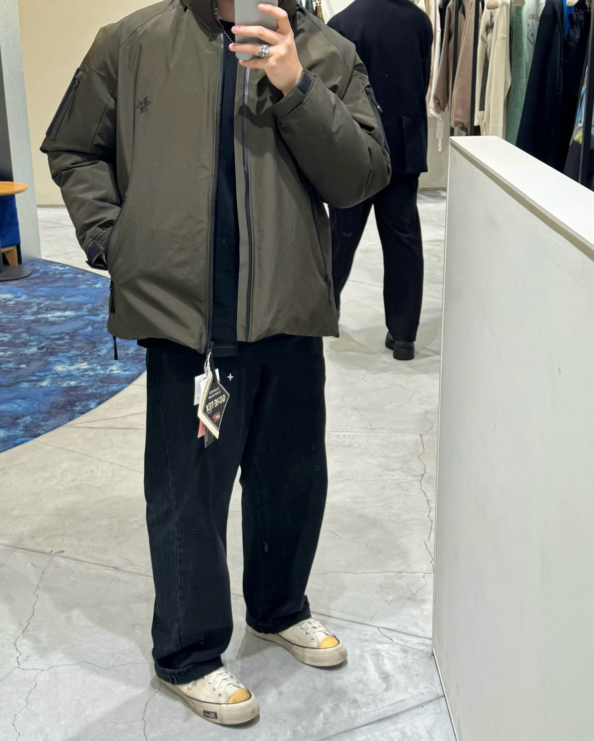GDW CDG 稳赢合作款 三色90白鹅绒机能防水保暖立领羽绒服外套男