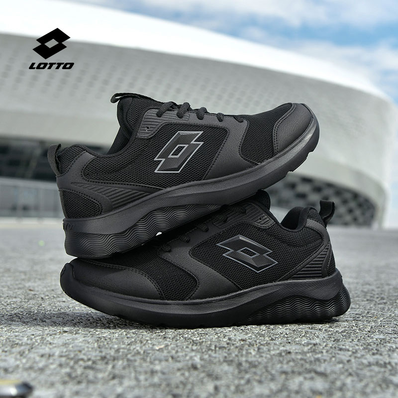 乐途男鞋运动鞋春季新款网面透气轻便跑步鞋防滑减震黑色休闲鞋女