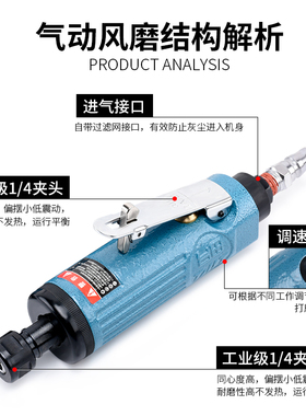 台田气动工业级大小风磨刻磨机抛光机轮胎补胎工具打磨机