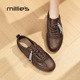 轻便德训鞋 MILLIE 女Q 2026新款 潮流真皮时尚 妙丽内增高豆豆鞋