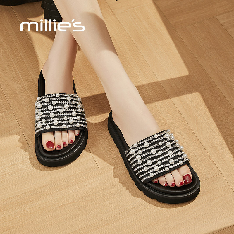 MILLIE'S/妙丽厚底拖鞋女