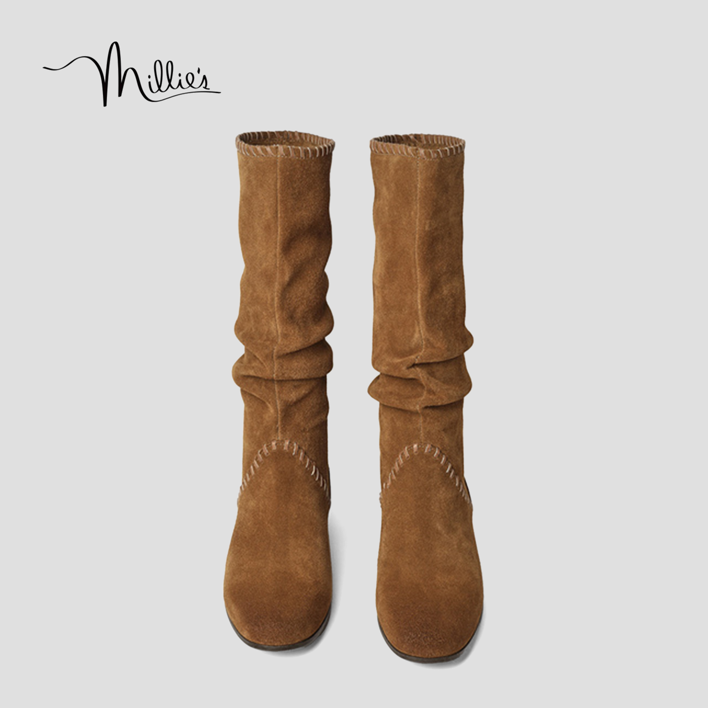 MILLIE'S/妙丽真皮复古长靴