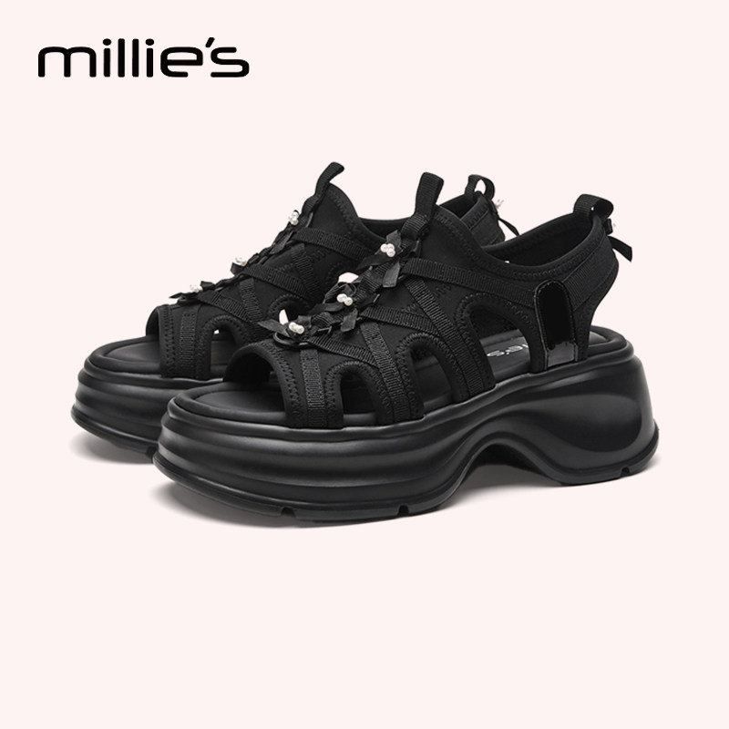 MILLIE'S/妙丽厚底露趾凉鞋女