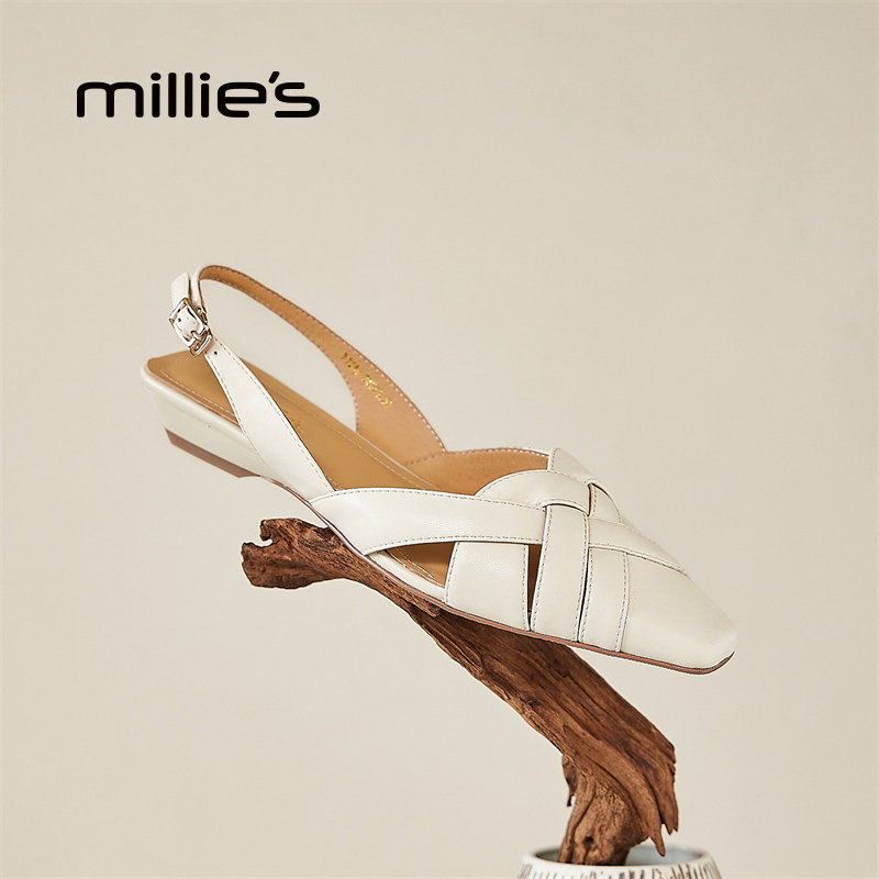 MILLIE'S/妙丽真皮编织凉鞋