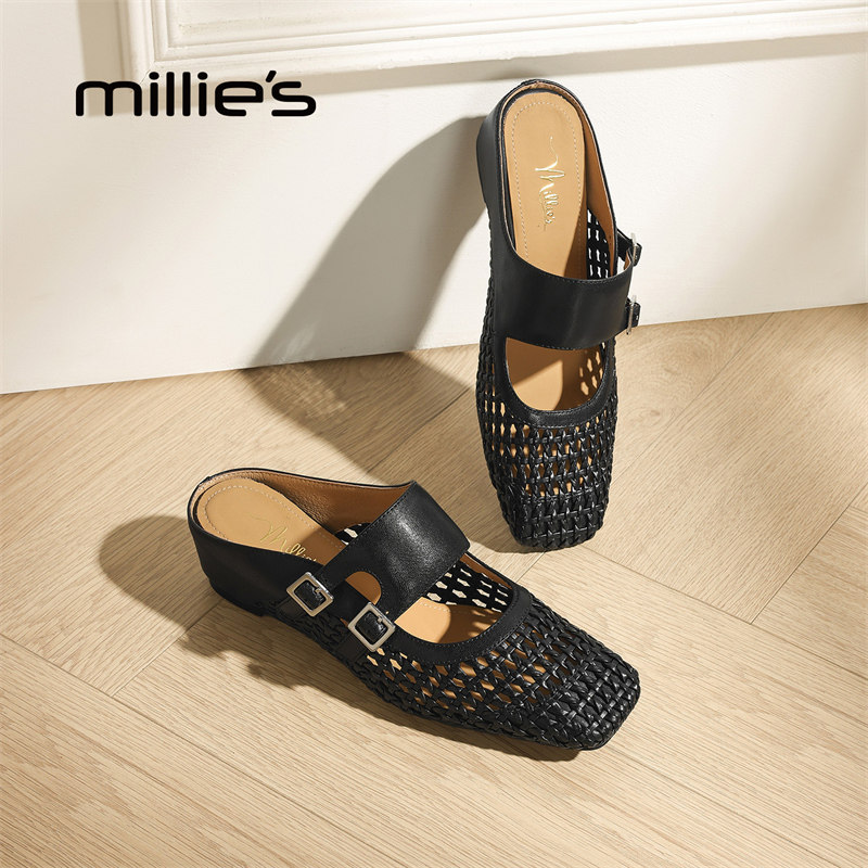 MILLIE'S/妙丽包头拖懒人一脚蹬