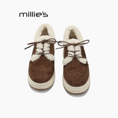 复古百搭舒适棉鞋 MILLIE 女Q 女士时尚 加绒保暖休闲板鞋 妙丽爆款