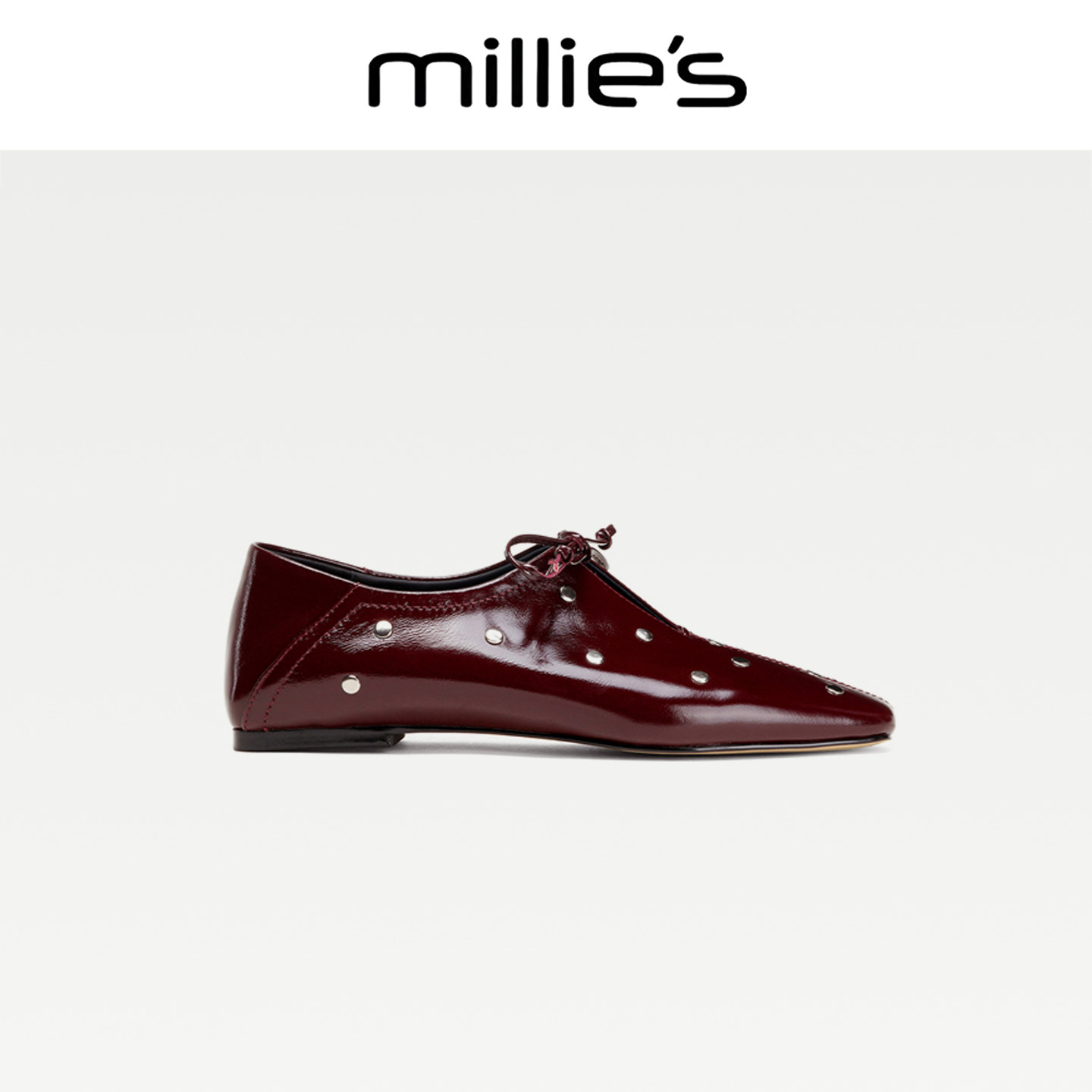 MILLIE'S/妙丽方头内增高乐福鞋