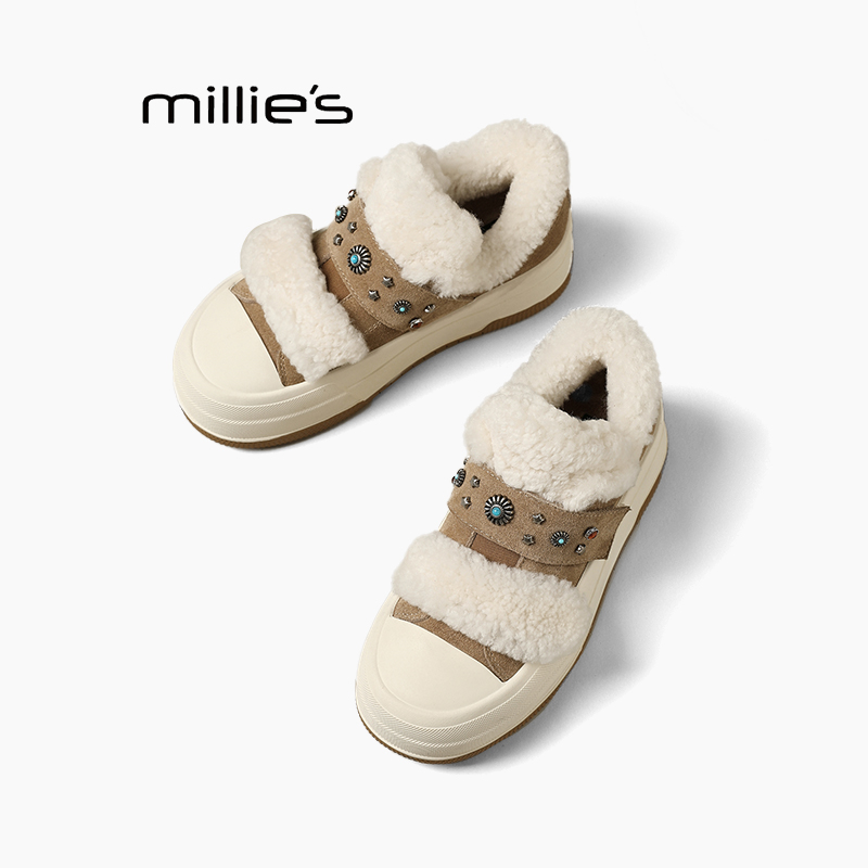 妙丽真皮厚底雪地靴巨好看