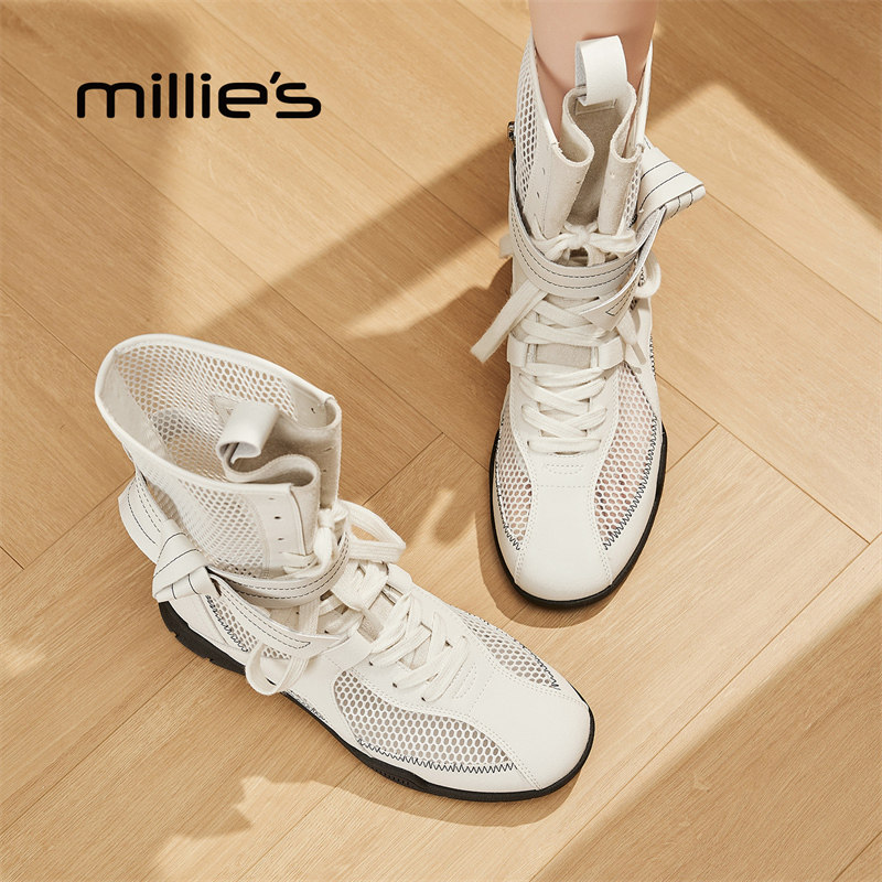 MILLIE'S/妙丽新款内增高拳击靴