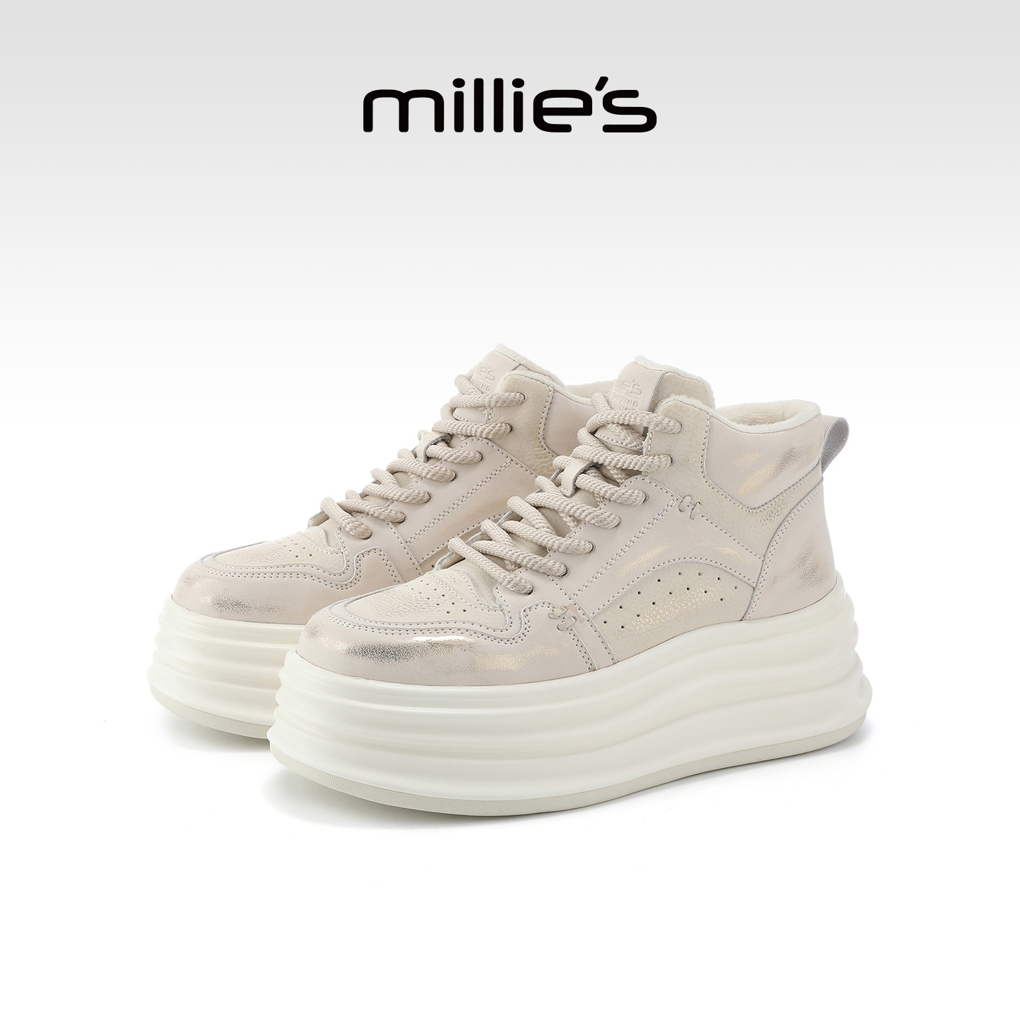 妙丽厚底增高小白鞋巨好看