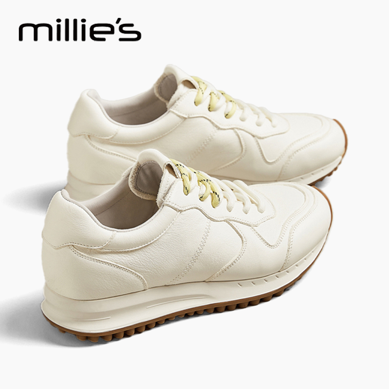 MILLIE'S/妙丽厚底增高小白鞋