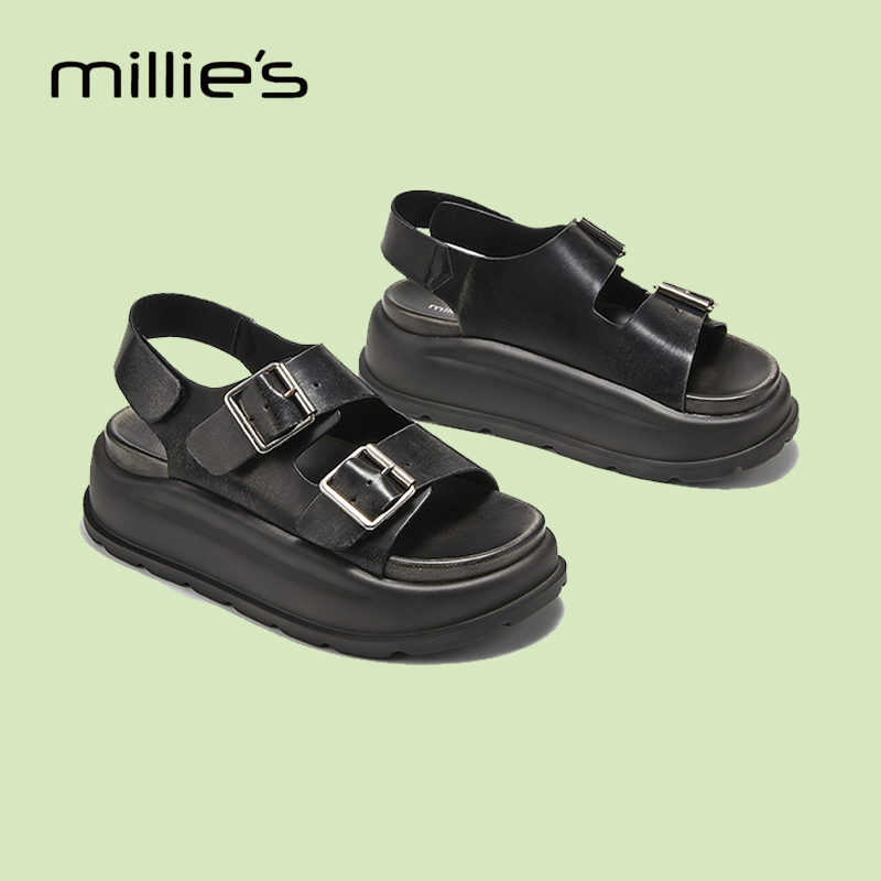 MILLIE'S/妙丽松糕厚底凉鞋女