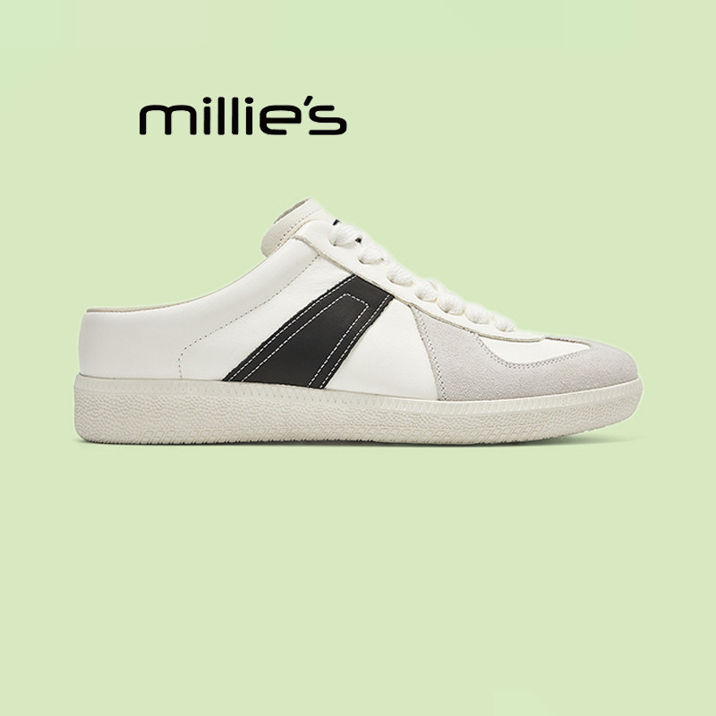 妙丽官方旗舰店复古休闲厚底一脚蹬增高德训板鞋穆勒包头半拖鞋女,女鞋,时尚休闲鞋,淘宝优惠券,粉丝福利购,淘宝优惠卷