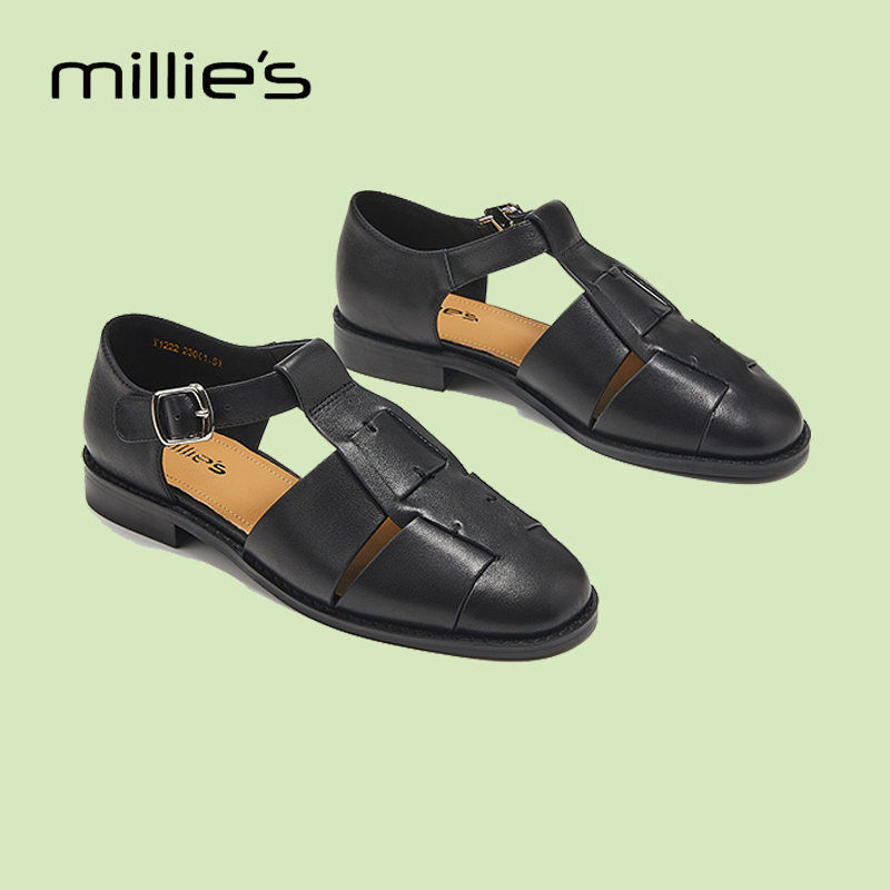 MILLIE'S/妙丽真皮穆勒鞋
