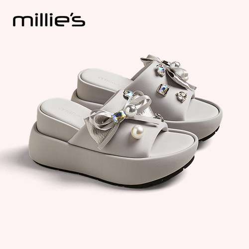 MILLIE'S/妙丽露趾厚底凉拖鞋