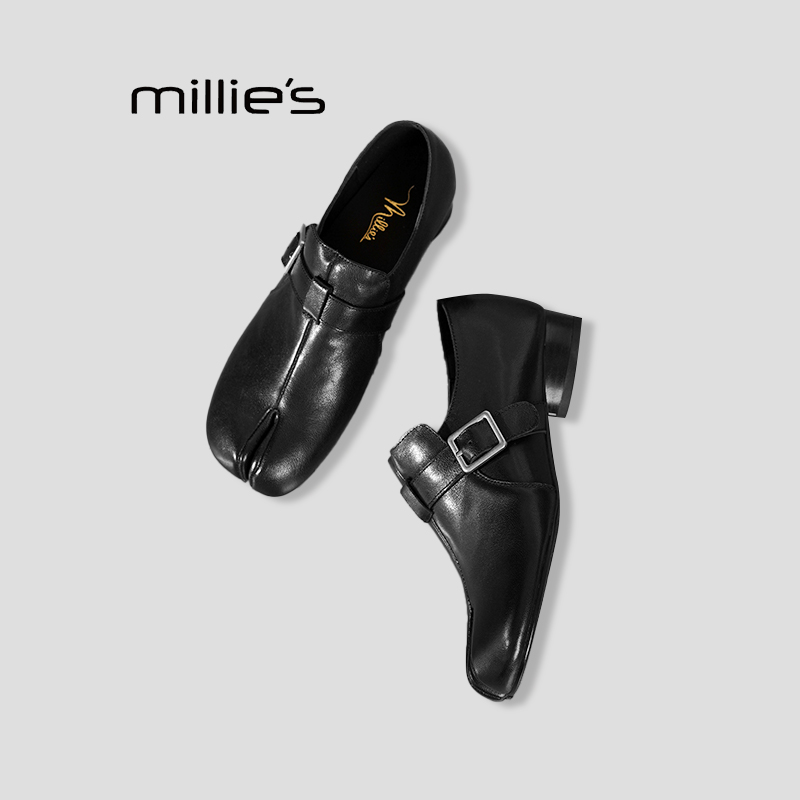 MILLIE'S妙丽真皮小皮鞋女巨好看