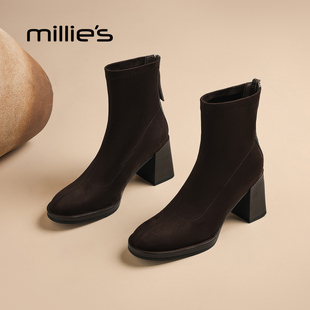 时尚 妙丽2025秋冬新款 休闲女靴显瘦英伦风百搭马丁靴Z MILLIE