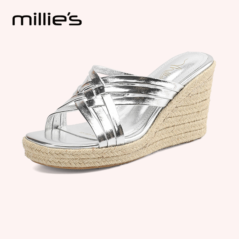 MILLIE'S/妙丽厚底沙滩凉拖鞋女