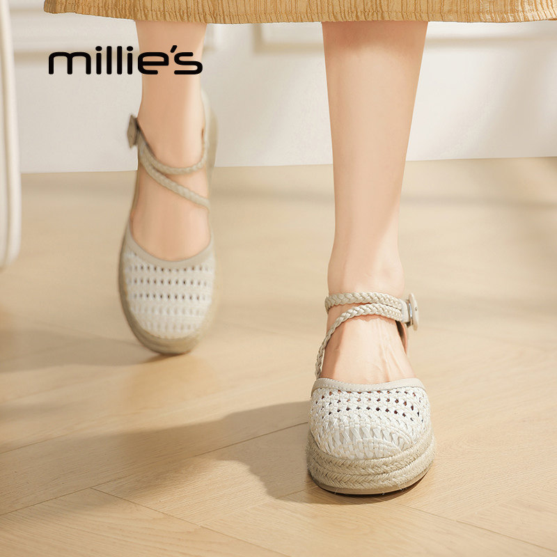 MILLIE'S/妙丽镂空编织凉鞋