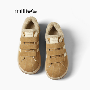 圆头德训鞋 妙丽魔术贴加绒棉鞋 保暖百搭休闲板鞋 女冬季 MILLIE