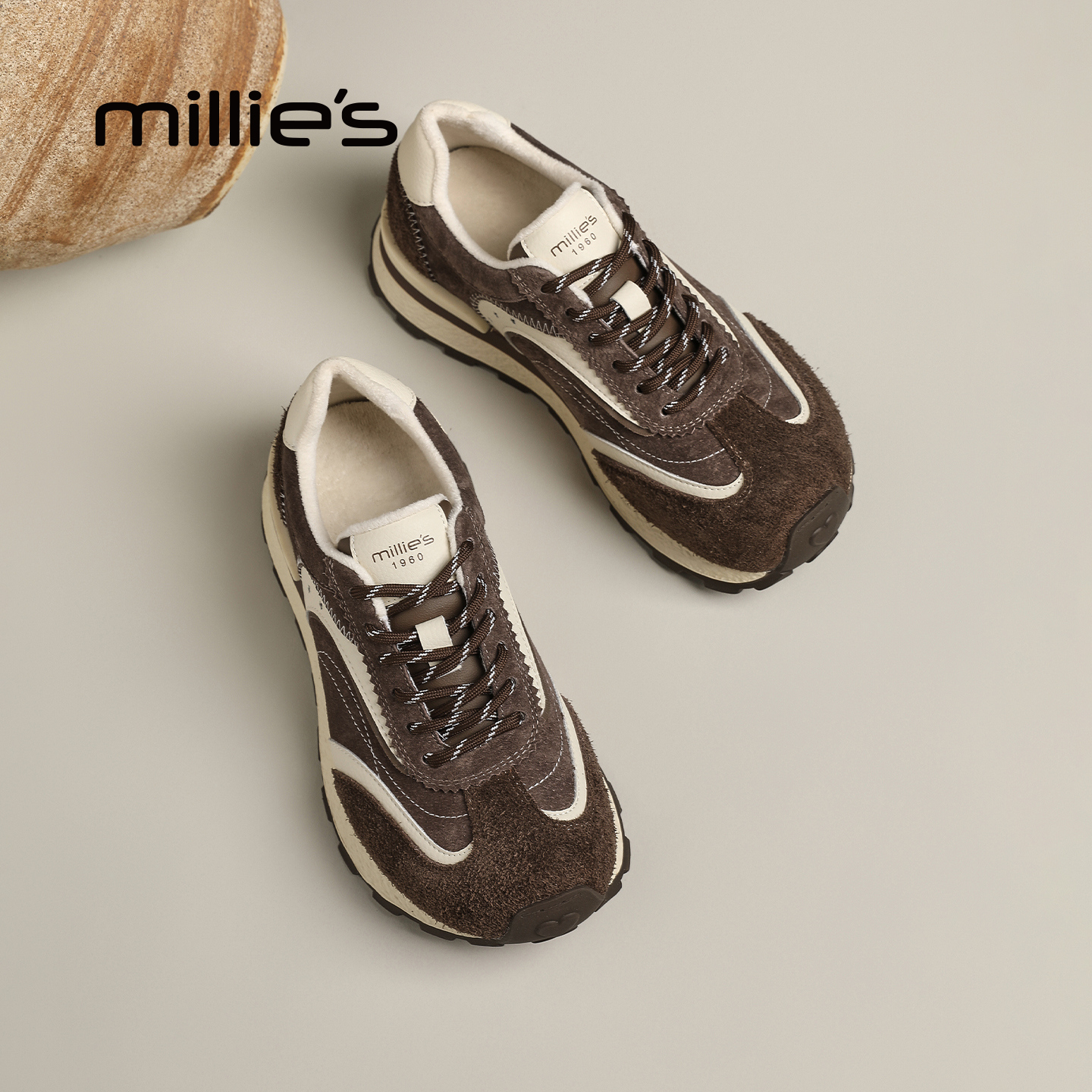 MILLIE'S/妙丽真皮复古阿甘鞋女