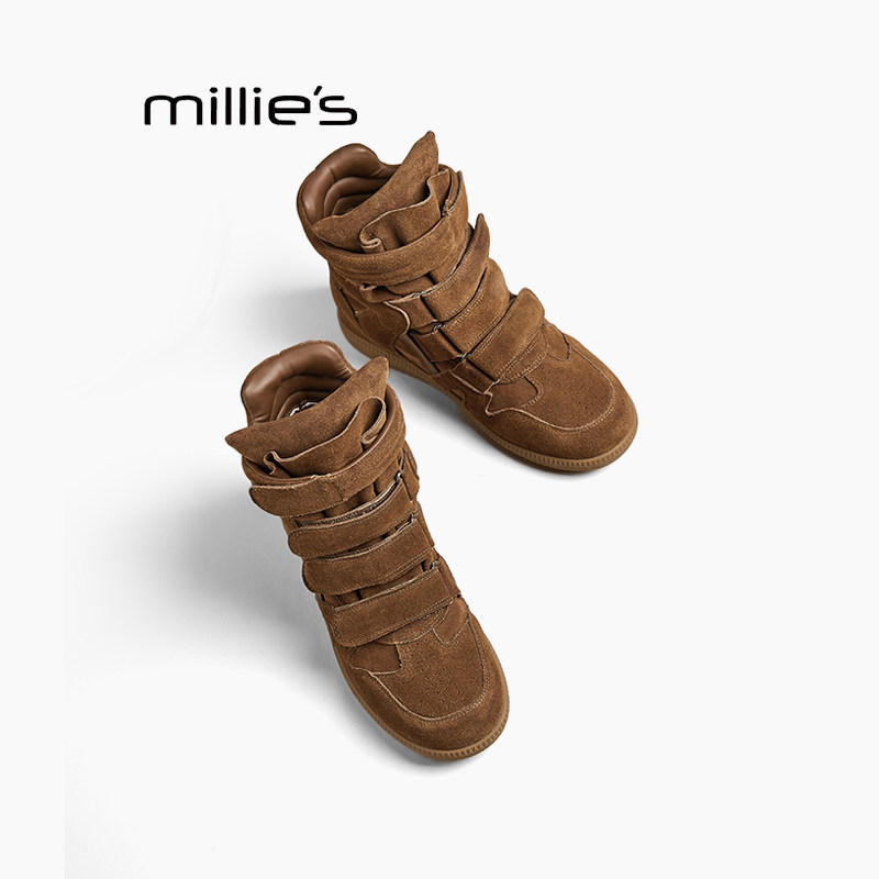 妙丽真皮复古高帮鞋巨好看