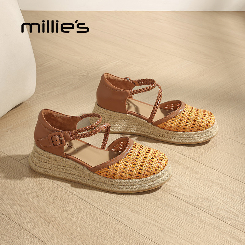 MILLIE'S/妙丽镂空编织凉鞋