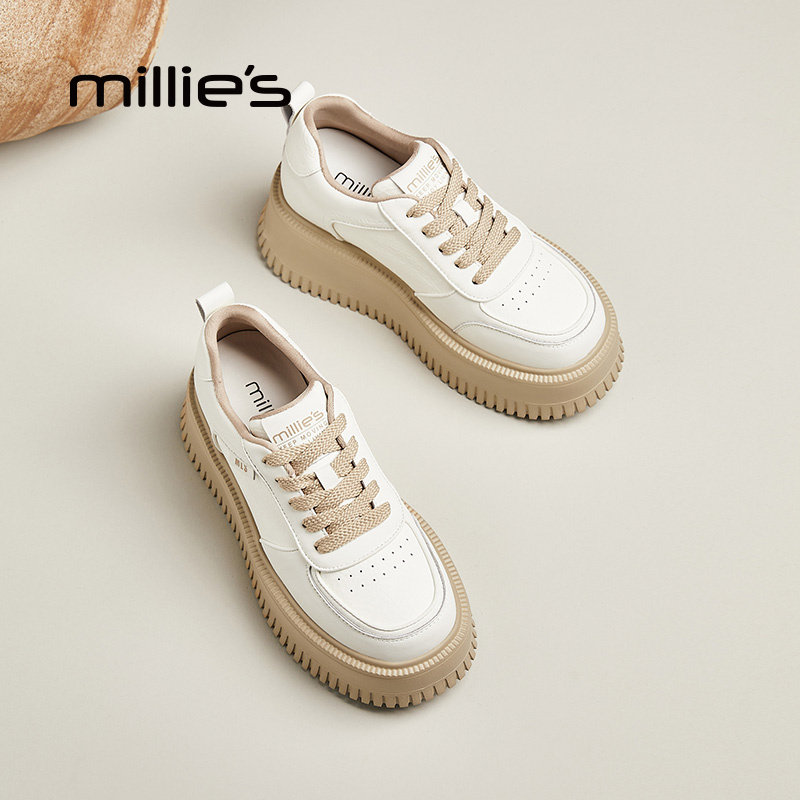 MILLIE'S/妙丽厚底小白鞋