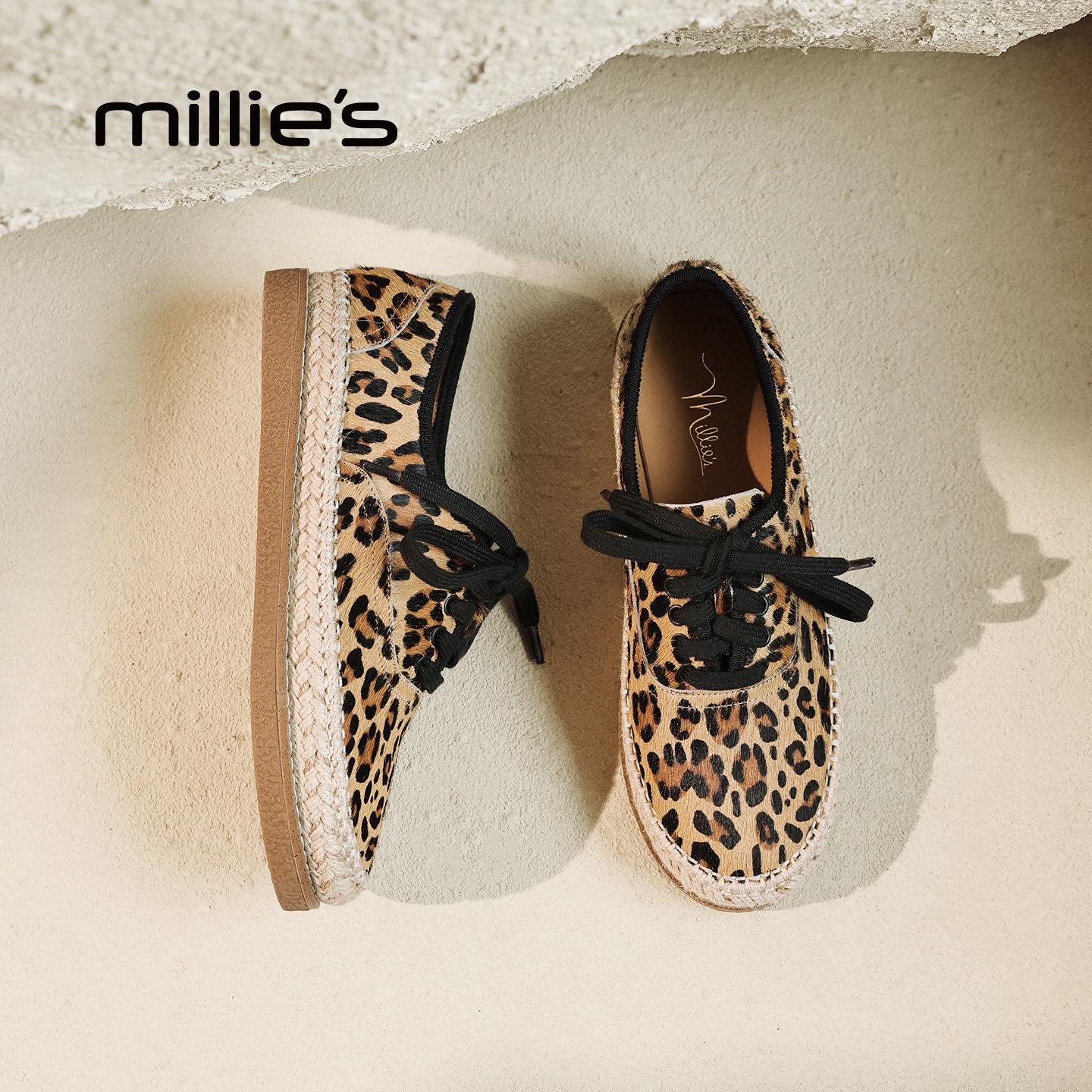 MILLIE'S/妙丽豹纹厚底乐福鞋女系带休闲单鞋百搭户外风女鞋Q,女鞋,老爹鞋,淘宝优惠券,粉丝福利购,淘宝优惠卷