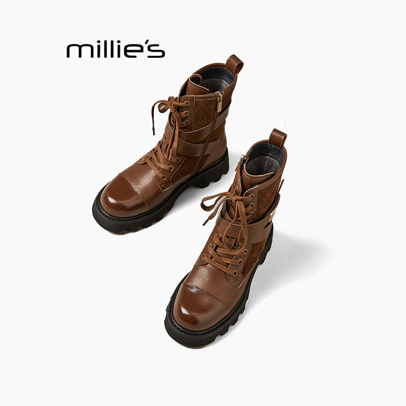 MILLIE'S妙丽真皮马丁靴女巨好看