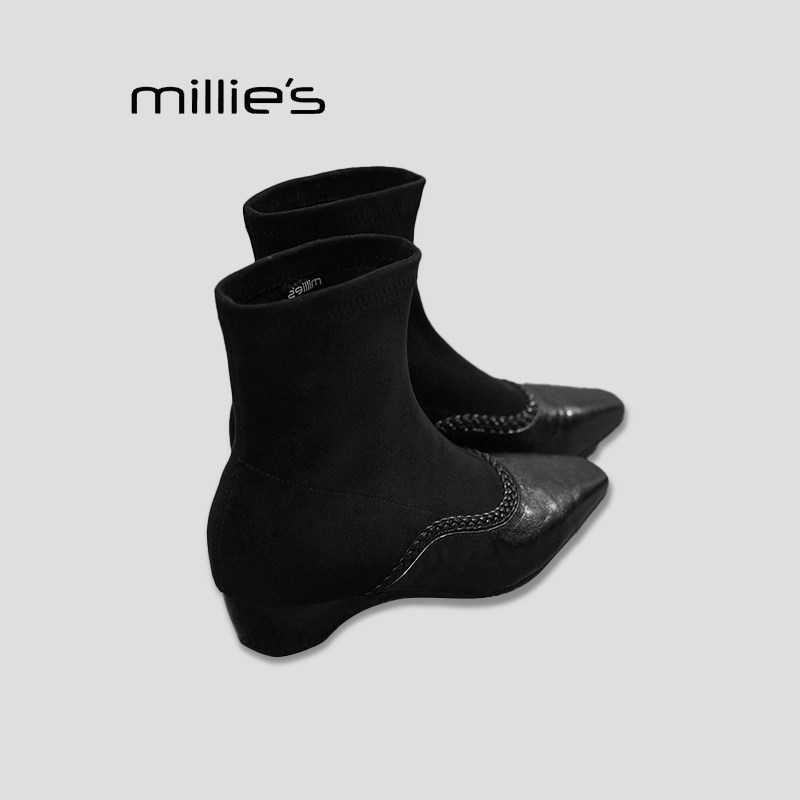 MILLIE'S/妙丽真皮复古马丁靴