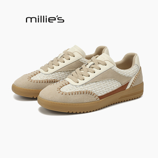 女2025新款 妙丽复古德训鞋 秋季 小白鞋 MILLIE 运动休闲阿甘板鞋