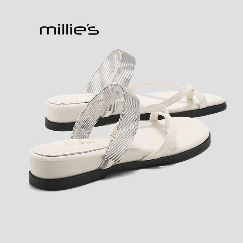 MILLIE'S/妙丽人字拖巨好看夏季新款女鞋子平底外穿夹脚凉拖鞋女P