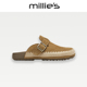 妙丽2026新款 复古法式 MILLIE 百搭穆勒鞋 一脚蹬外穿半拖女C