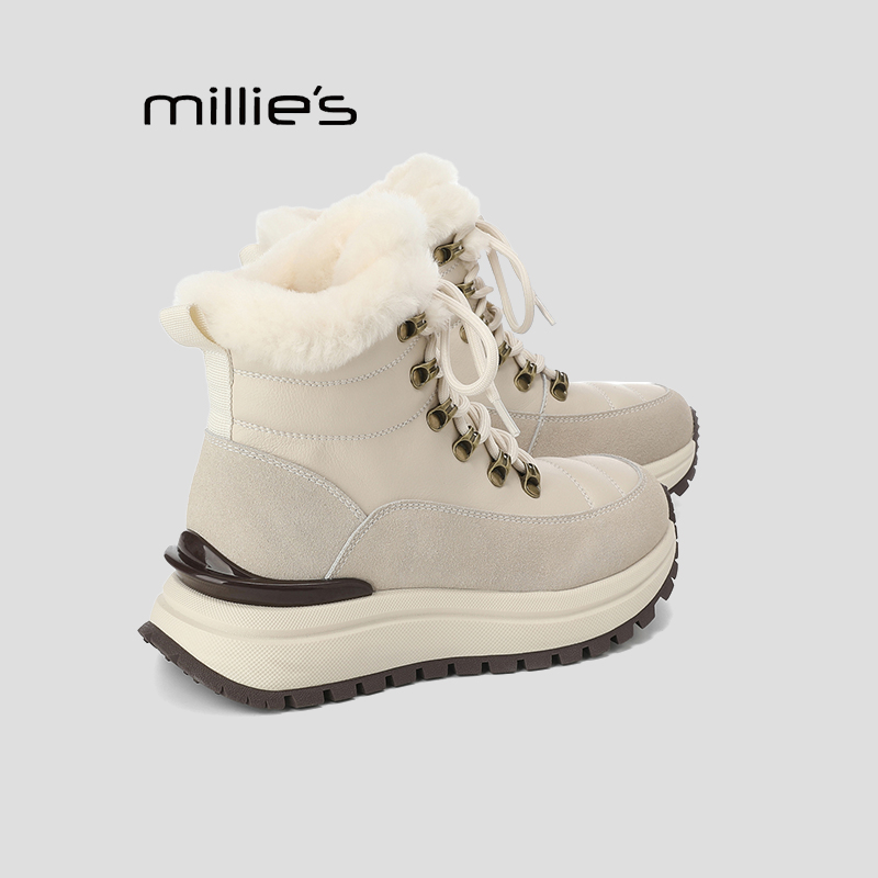 妙丽高帮雪地靴保暖防滑巨好看