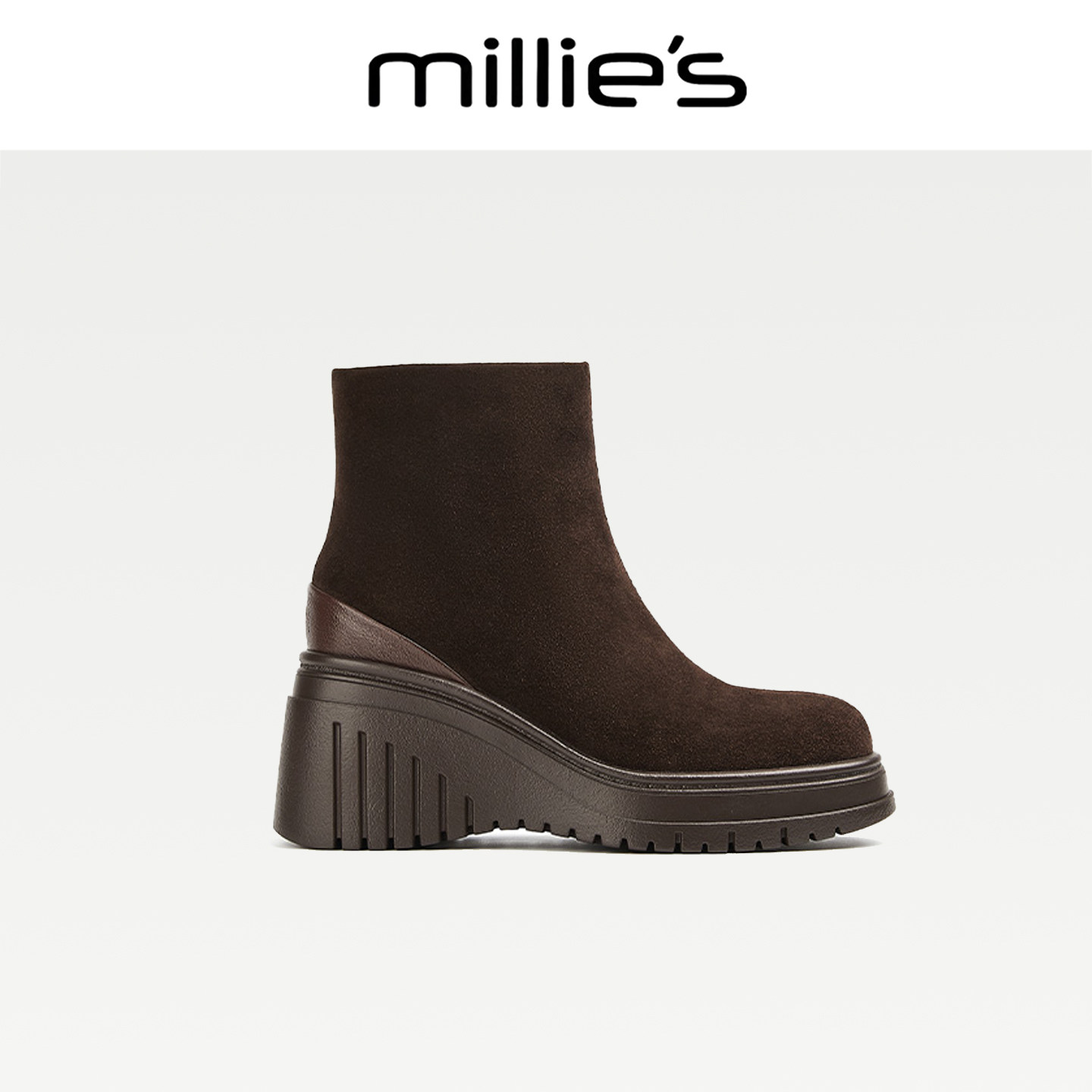 MILLIE'S/妙丽真皮保暖短靴女