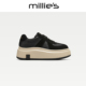 妙丽2026新款 复古春秋圆头厚底港适时尚 MILLIE 休闲增高板鞋 女C